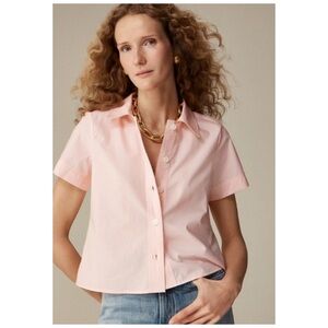 J.Crew Gamine Short Sleeve Button‎ Down Top 00 Pink